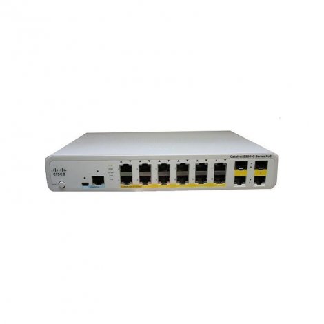 Cisco WS-C2960C-12PC-L | Catalyst 2960-C Series 2960C-12P 12 x RJ-45 Ports PoE 10/100Base-TX + 2 x Dual Purpose Uplink Ports Layer 2 Managed 1U Rack-Mountable Fast Ethernet Network Switch