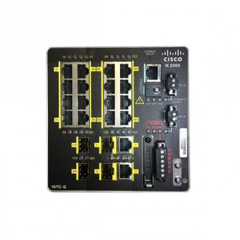 Cisco IE-2000-16TC-G-E | Industrial Ethernet IE 2000 Series 16 x Ports RJ-45 10/100Base-TX + 2 x SFP Uplink Ports + 2 x Dual Purpose GBE Uplink Ports Layer 2 Managed DIN Rail Mount Fast Ethernet Network Switch