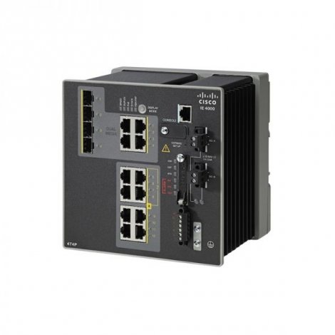 Cisco IE-4000-4T4P4G-E | IE4000 Series 4 x Ports 10/100Base-TX + 4 x Ports PoE+ 10/100Base-TX + 4 x Combo Gigabit SFP Ports L3 Managed Rail-mountable GE Network Switch