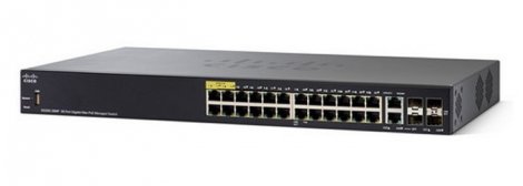 Cisco SG350-28SFP-K9-NA | Small Business 350 Series SG350-28SFP 24 x Ports SFP 10/100/1000Base-T + 2 x Ports Copper Combo SFP + 2 x Ports SFP Rack-Mountable Layer 3 Managed Gigabit Ethernet Network Switch
