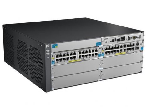 HP J9533A | ProCurve E5412-92G-PoE+/2xG v2 zl 44 x RJ-45 Ports PoE+ 10/100/1000Base-T + 2 x SFP Ports + 4 x Open Module Slots Layer 4 Managed 4U Rack-mountable Gigabit Ethernet Network Switch