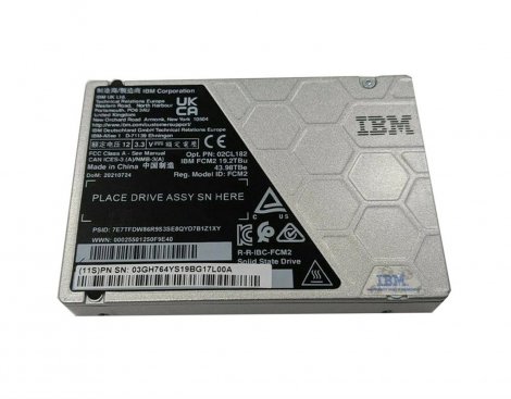 IBM 03GH472 | 38.4TB QLC PCIe 3.0 x4 NVMe U.2 2.5-inch Internal Solid State Drive (SSD) FlashCore Module (FCM)