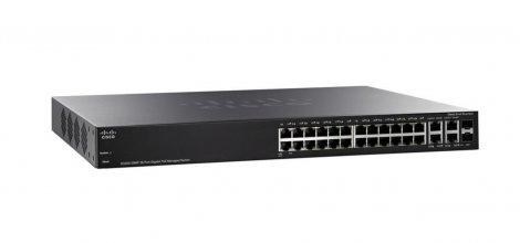 Cisco SG300-28MP-K9CN-RF | Small Business 300 Series SG300-28MP 26 x Ports (24 x Ports PoE+) 10/100/1000Base-T + 2 x Ports Combo SFP (mini-GBIC) Rack-Mountable 1U Layer 3 Managed Gigabit Ethernet Network Switch