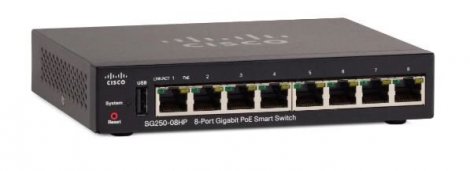 Cisco SG250-08HP | Small Business PoE 8 x Ports 10/100/1000Base-T Layer 2 Managed Gigabit Ethernet Switch