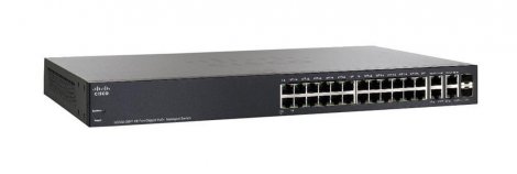 Cisco SG300-28PP-K9-AU | Small Business 300 Series SG300-28PP 26 x Ports (24 x Ports PoE+) 10/100/1000Base-T + 2 x Ports Combo SFP (mini-GBIC) Rack-Mountable 1U Layer 3 Managed Gigabit Ethernet Network Switch
