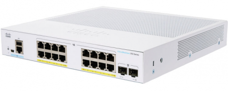 Cisco CBS350-16P-2G | Business 350 Series 16 x Ports PoE+ 1000Base-T + 2 x Ports SFP Rack-mountable Layer 3 Managed Gigabit Ethernet Network Switch