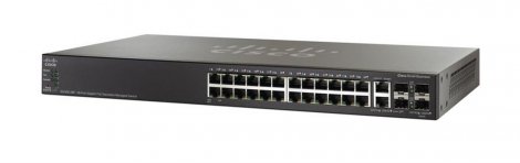Cisco SG500-28P-K9-G5-RF | Small Business 500 Series SG500-28P 24 x Ports PoE+ 10/100/1000Base-T + 2 x Ports Combo SFP + 2 x Ports SFP Stackable Layer 3 Managed Gigabit Ethernet Network Switch