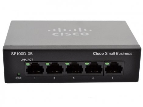 Cisco SF100D-05-JP | Small Business 100 Series SF100D-05 5 x Ports 10/100Base-T Layer 2 Unmanaged Fast Ethernet Network Switch