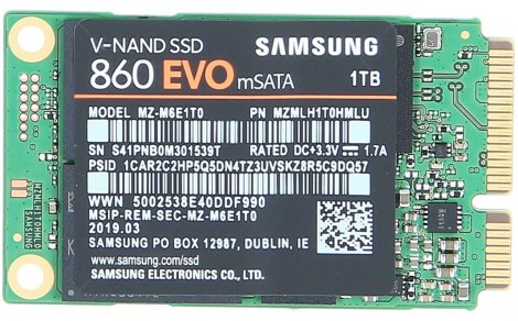 Samsung MZ-M6E1T0BW | SM860 EVO Series 1TB Multi-Level-Cell SATA 6GB/s V-NAND mSATA Solid State Drive