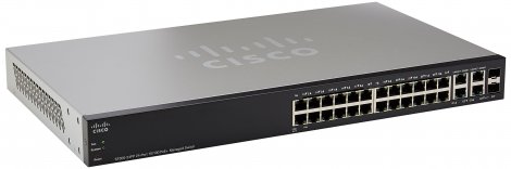 Cisco SF300-24PP-K9-UK | Small Business 300 Series SF300-24PP 24 x Ports PoE+ 10/100Base-T + 2 x Ports SFP + 2 x Ports Combo SFP (Mini-GBIC) Layer 3 Managed Fast Ethernet Network Switch