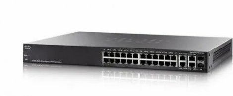 Cisco SG350-28-K9-EU | Small Business 350 Series SG350-28 24 x Ports 10/100/1000Base-T + 2 x Ports Copper Combo SFP + 2 x Ports SFP Rack-Mountable Layer 3 Managed Gigabit Ethernet Network Switch