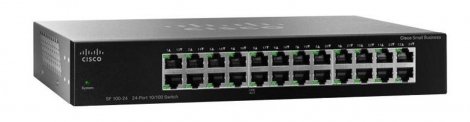 Cisco SF100-24-UK-RF | Small Business 100 Series SF100-24 24 x Ports 10/100Base-T Layer 2 Unmanaged Fast Ethernet Network Switch