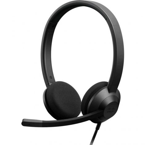 HS-W-322Q-C-USB | Cisco 322 Wired Single On-Ear Carbon Black USB-A RJ-9 Headset