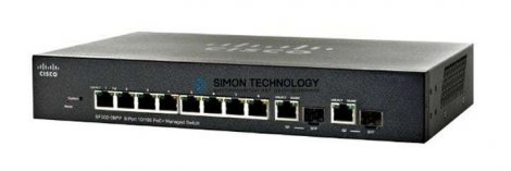 Cisco SF302-08PP-K9NA-RF | Small Business 300 Series SF302-08PP 8 x Ports PoE+ 10/100Base-T + 2 x Ports Combo Gigabit SFP Layer 3 Managed Fast Ethernet Network Switch