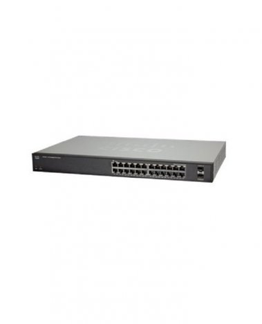Cisco SLM2024T | Small Business 200 Series 24-Ports 10/100/1000Base-T Ethernet Layer 2 Rack-mountable Managed Stackable Switch with 2-Ports SFP