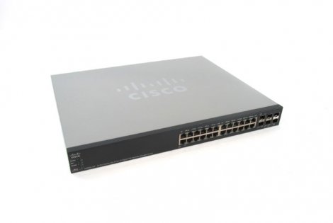 Cisco SG500X-24P-K9 | Small Business 500 Series SG500X-24P 24 x RJ-45 Ports PoE+ 10/100/1000Base-T + 4 x SFP+ Ports Layer 3 Managed Stackable Rack-mountable Gigabit Ethernet Network Switch