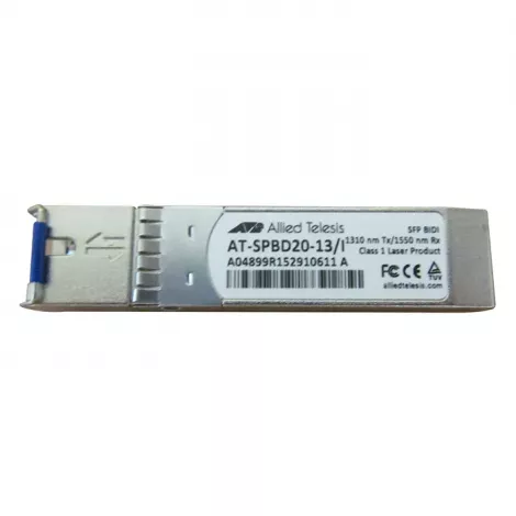 Allied Telesis AT-SPBD20-13/I | 1000Base-BX-D SMF 20km 1310nm TX/ 1550nm RX Single SC SFP Transceiver Module