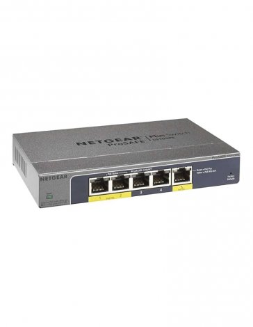 Netgear GS105PE-10000S | Prosafe GS105PE 3 x RJ-45 Ports 10/100/1000Base-T + 2 x RJ-45 Ports PoE Layer 2 Managed Gigabit Ethernet Network Switch