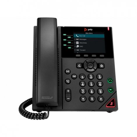 HP 89B71AA | Poly VVX 350 6-Line 2 x Network RJ-45 PoE Ports IP Phone and PoE-enabled GSA/TAA