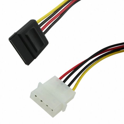Tripp Lite P944-06I | 6in Serial ATA SATA Power Cable 4Pin Molex to 15Pin 6-inch Power Cable SATA Power (F) to 4 pin Internal Power (M) 5.9 in