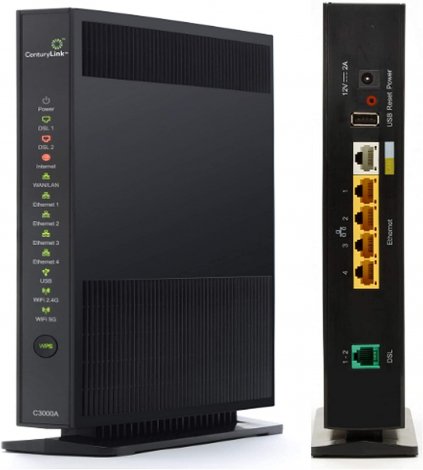 Actiontec C3000A | Centurylink 802.3ab 5GHz 4 x 10/100/1000Base-T Ethernet LAN Ports and 1x USB 3 Host Port DSL Modem Wireless Router