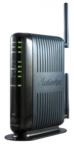 Actiontec GT784WN | 802.11b/g/n 1 x ADSL 4 x 10/100 BaseT Ethernet LAN Wireless N DSL Modem Router