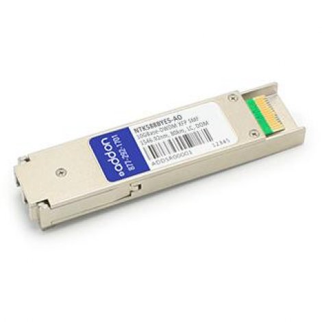 AddOn NTK588BYE5-AO | 10Gb/s 10GBase-DWDM Single-Mode Fiber 1546.92nm 80km LC Connector XFP Transceiver Module