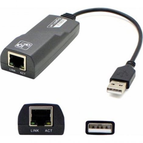 Addonics 0A36322-AO | 8 inch USB A to RJ-45 M/F Adapter