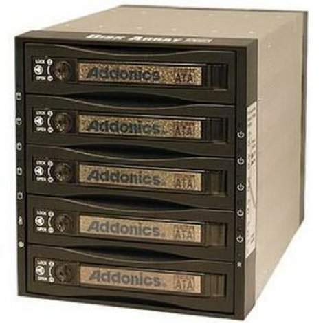 Addonics AE5RCS35NSA | SATA Hard Drive Enclosure Storage Enclosure 5 x 3.5 1/3H Front Accessible eSATA External Black Bezel