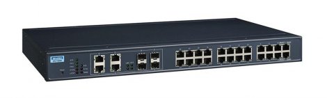 Advantech EKI-7428G-4CA-AE | 24-Ports 1000Base-T + 4-Ports Combo SFP L2 Managed Gigabit Ethernet Network Switch