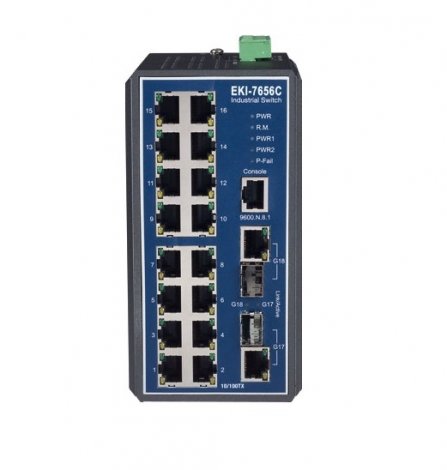 Advantech EKI-7656C-AE | 16 2G Combo Ports Gigabit Managed Redundant Industrial Ethernet Switch