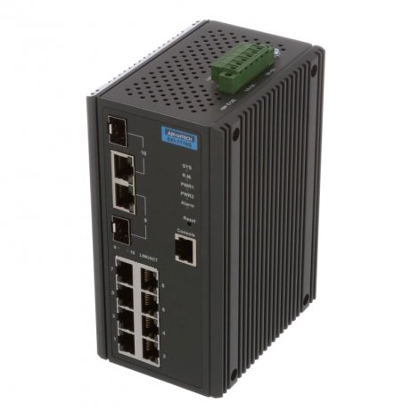 Advantech EKI-7710G-2CPI-AU | 8 x Ports 1000Base-T RJ-45 2 x Ports SFP Managed Layer 2 DIN Rail-Mountable Network Switch