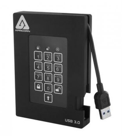 Apricorn A25-3PL256-2000F | Aegis Padlock Fortress 2TB 5400RPM USB 3.0 8MB Cache (AES-256 FIPS 140-2) External Hard Drive