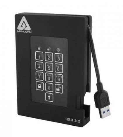 Apricorn A25-3PL256-S1000F | Aegis Padlock Fortress 1TB USB 3.0 (AES-256 FIPS 140-2) External Solid State Drive (SSD)