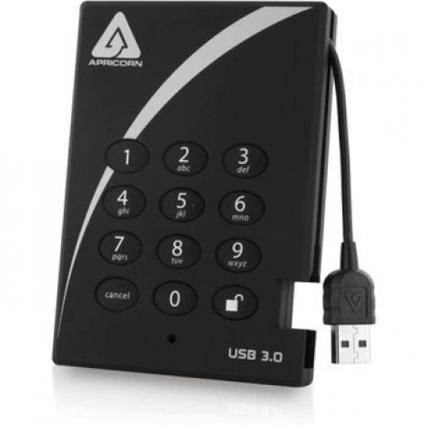 Apricorn A25-3PL256-S2000 | Aegis Padlock 2TB USB 3.0 (AES-256) External Solid State Drive (SSD)