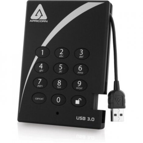Apricorn A25-3PL256-S4000 | Aegis Padlock 4TB USB 3.0 (AES-256) External Solid State Drive (SSD)