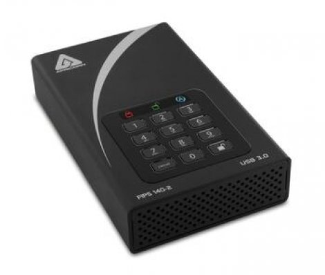 Apricorn ADT-3PL256F-6000 | Aegis Padlock DT 6TB USB 3.0 (AES-256 FISP 140-2) 3.5-inch External Hard Drive