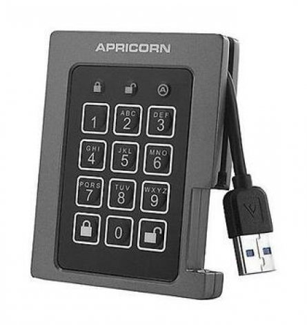 Apricorn ASSD-3PL256-240F | Aegis Padlock 240GB USB 3.0 (AES-256 FIPS 140-2) External Solid State Drive (SSD)