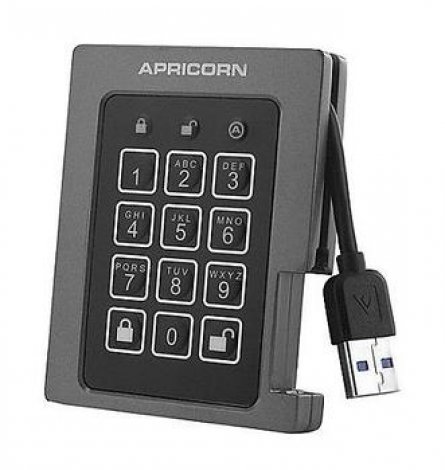 Apricorn ASSD-3PL256-480F | Aegis Padlock 480GB USB 3.0 (AES-256 FIPS 140-2) External Solid State Drive (SSD)