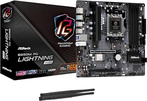 Asrock B650M PG LIGHTNING | Socket AM5 AMD B650 Chipset Micro-ATX 4x DDR5 Slots System Board (Motherboard)