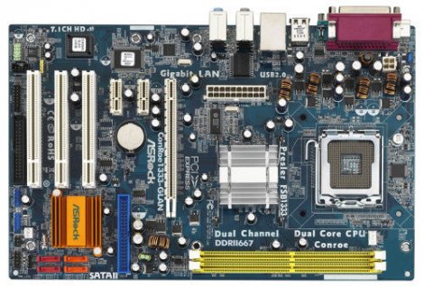 Asrock ConRoe1333-GLAN | Socket LGA775 Intel 945GC A2 Chipset Core 2 Duo DDR2 ATX System Board (Motherboard)