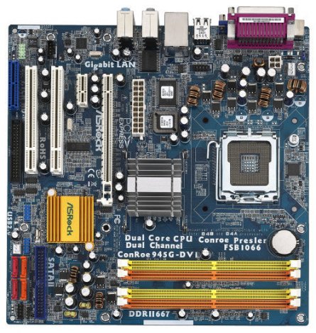 Asrock ConRoe945G-DVI | Socket-775 Intel 945G Chipset Intel Dual Core System Board (Motherboard)