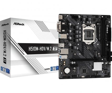 Asrock H510M-HDV/M.2 SE | Socket LGA-1200 Intel H470 Chipset Micro ATX System Board (Motherboard)