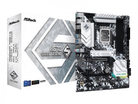 Asrock H670-STEEL-LEGEND | H670 Steel Legend Socket LGA1700 H670 Chipset ATX USB-C G2 USB 3.2 G1 USB 3.2 G2 USB-C G2x2 System Board (Motherboard)