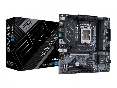 Asrock H670M-PRO-RS | H670 Pro RS Socket LGA1700 H670 Chipset Micro-ATX USB-C G1 USB 3.2 G1 USB 3.2 G2 Gigabit LAN System Board
