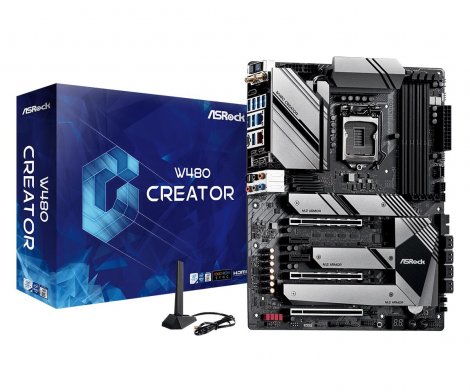 Asrock W480 CREATOR | Socket LGA-1200 Intel W480 DDR4 SATA 6Gb/s ATX System Board (Motherboard)