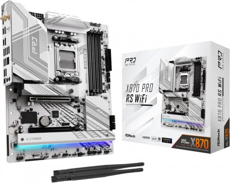 Asrock X870 PRO RS WIFI | Socket AM5/ AMD X870/ DDR5/ SATA3/ USB 4/ M.2/ ATX System Board (Motherboard)