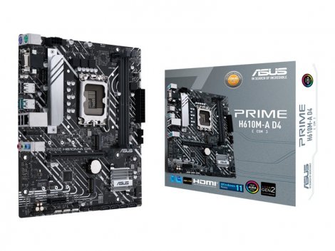 Asus PRIME-H610M-A-D4-CSM | PRIME H610M-A D4-CSM micro ATX LGA1700 Socket B660 Chipset Gigabit LAN onboard graphics HD Audio 8-channel System Board (Motherboard)