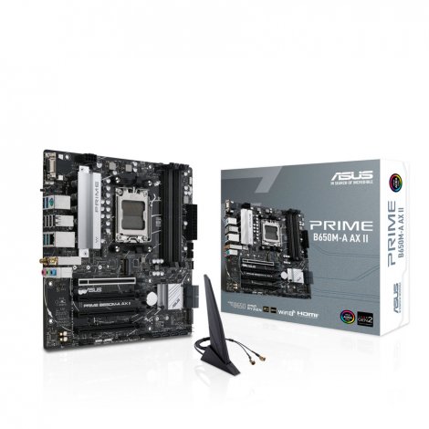 Asus PRIMEB650M-AAXII | Prime B650M-A AX II Gaming Desktop System Board (Motherboard) AMD B650 Chipset Socket AM5 Micro ATX