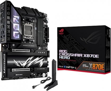Asus ROG CROSSHAIR X870E HERO | Socket AM5 AMD X870E Chipset ATX Gaming Desktop System Board (Motherboard)